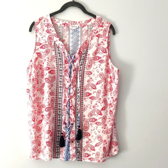 Westport Top Blouse Size 1X Sleeveless Lightweight Paisley Spring Summer Festiva - Picture 1 of 13